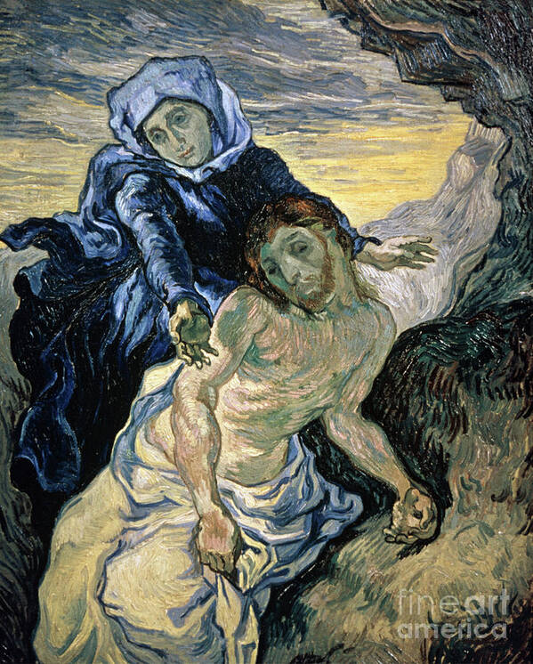 Pieta Art Print featuring the painting Pieta by Vincent van Gogh
