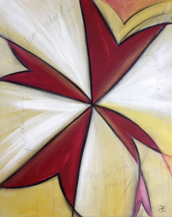 Art Art Print featuring the painting Pinwheel Heartwheel by Anna Elkins