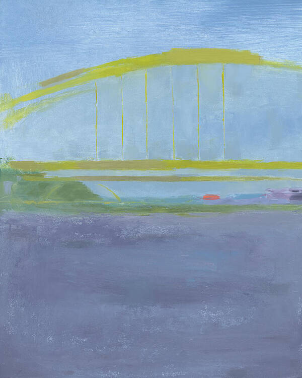 Bridge Art Print featuring the painting Pittsburgh bridge by Chris N Rohrbach