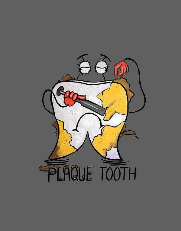 Plaque Tooth T-shirt Art Print featuring the painting Plaque Tooth T-shirt by Anthony Falbo