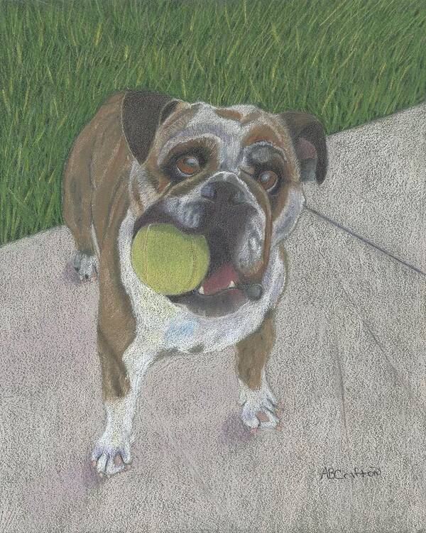 Bulldog Art Print featuring the painting Play With Me by Arlene Crafton