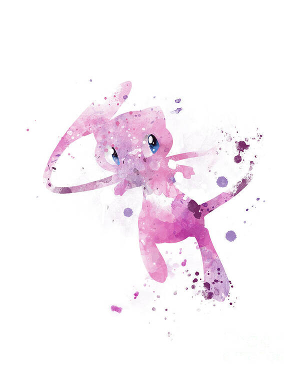 Pokemon Art Print featuring the mixed media Mew by Monn Print