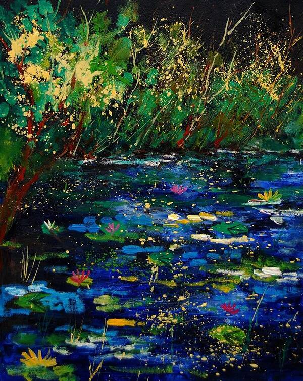 Water Art Print featuring the painting Pond 459030 by Pol Ledent