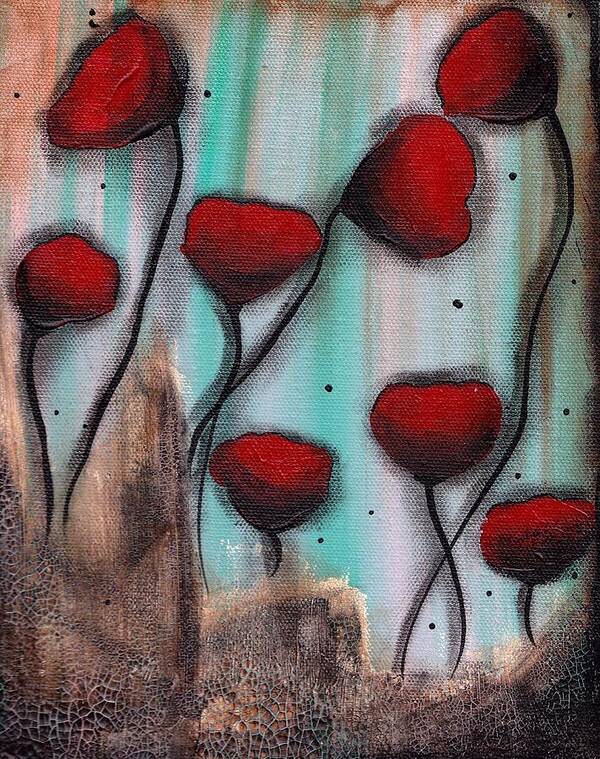Poppies Art Print featuring the painting Poppies by Abril Andrade