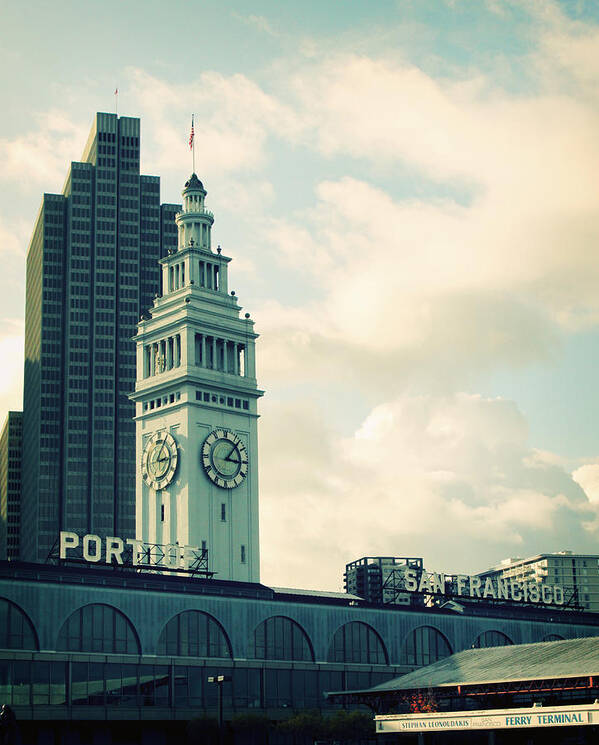 Clock Art Print featuring the photograph Port of San Francisco by Linda Woods