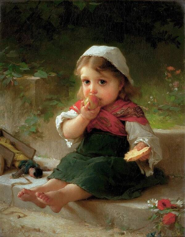 Emile Munier (1840  1895 Art Print featuring the painting Portrait of a child by MotionAge Designs