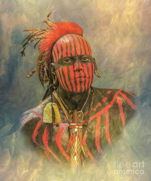 Portrait Of A Warrior Art Print featuring the digital art Portrait of a Warrior by Randy Steele