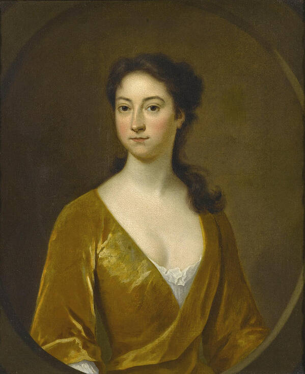 Attributed To Charles Bridges Art Print featuring the painting Portrait of a Woman by Attributed to Charles Bridges