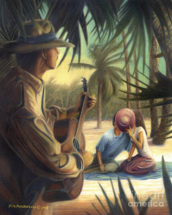 Music Art Art Print featuring the drawing Private Serenade by Mike Massengale