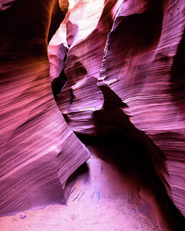 Rattlesnake Canyon Art Print featuring the photograph Purple Slot Canyon - Tall by Stephen Holst