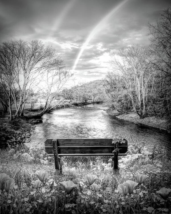 Appalachia Art Print featuring the photograph Rainbow Dreams in Painterly Black and White by Debra and Dave Vanderlaan