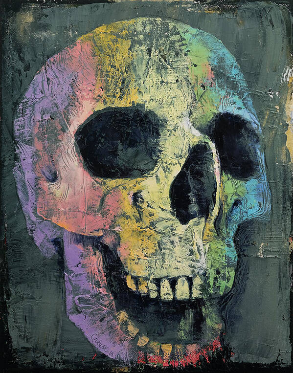Happy Art Print featuring the painting Happy Skull by Michael Creese