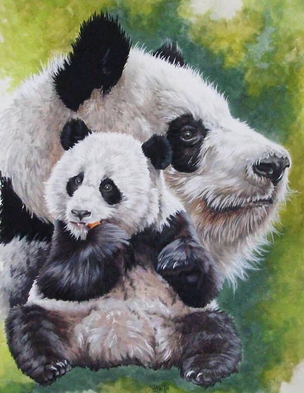 Giant Panda Art Print featuring the mixed media Rarified by Barbara Keith