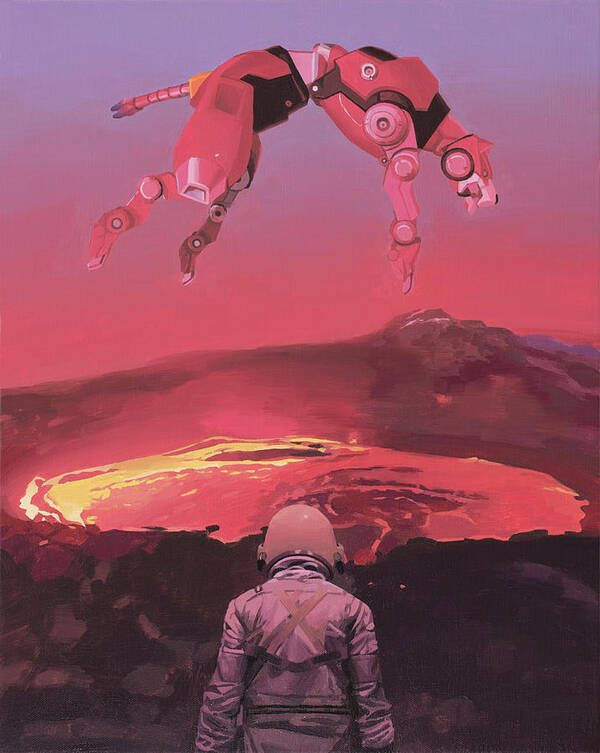 Astronaut Art Print featuring the painting Red Lion by Scott Listfield