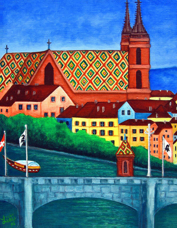 Basel Art Print featuring the painting Remembering Basel by Lisa Lorenz