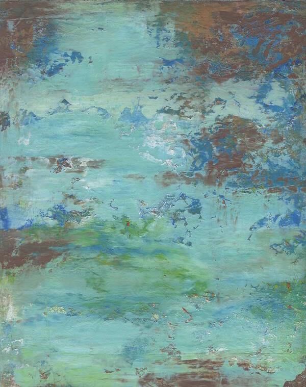 Abstract Art Print featuring the painting River Shallows 1 by Marcy Brennan