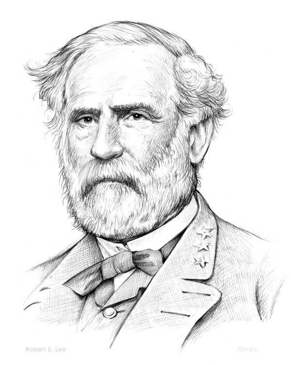 Robert E. Lee Art Print featuring the drawing Robert E. Lee by Greg Joens