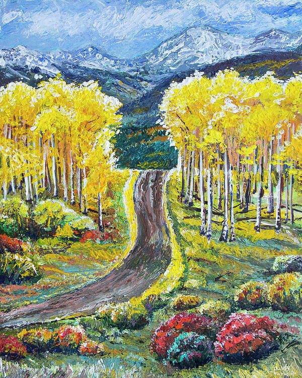 Rocky Mountain Art Print featuring the painting Rocky Mountain Road by Aaron Spong