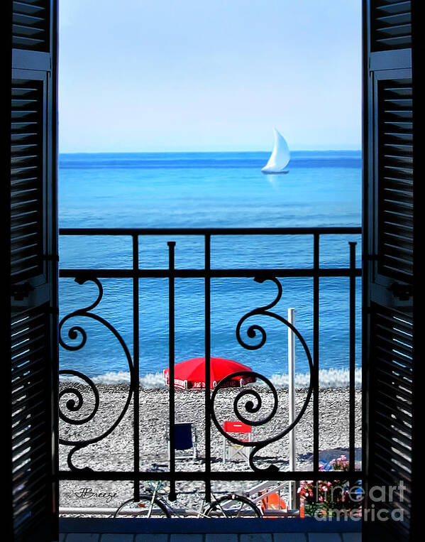 Bordighera Art Print featuring the photograph Room With a View II.Bordighera by Jennie Breeze
