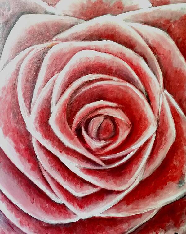 Flowers Art Print featuring the painting Rose by Carole Hutchison