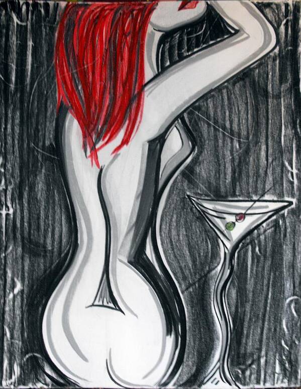 Martini Art Print featuring the painting Rose Martini 2 by Cat Jackson