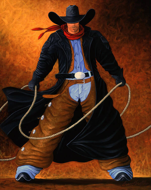 Cowgirl Art Print featuring the painting Rowdy by Lance Headlee