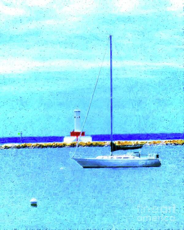 Maritime Art Art Print featuring the painting Sailboat At Rest by Desiree Paquette
