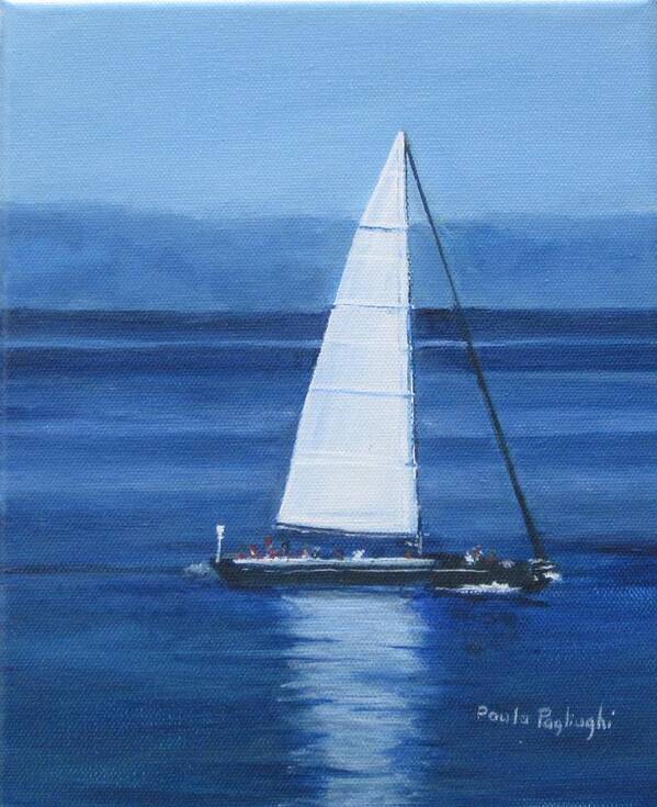 Acrylic Art Print featuring the painting Sailing The Blues by Paula Pagliughi