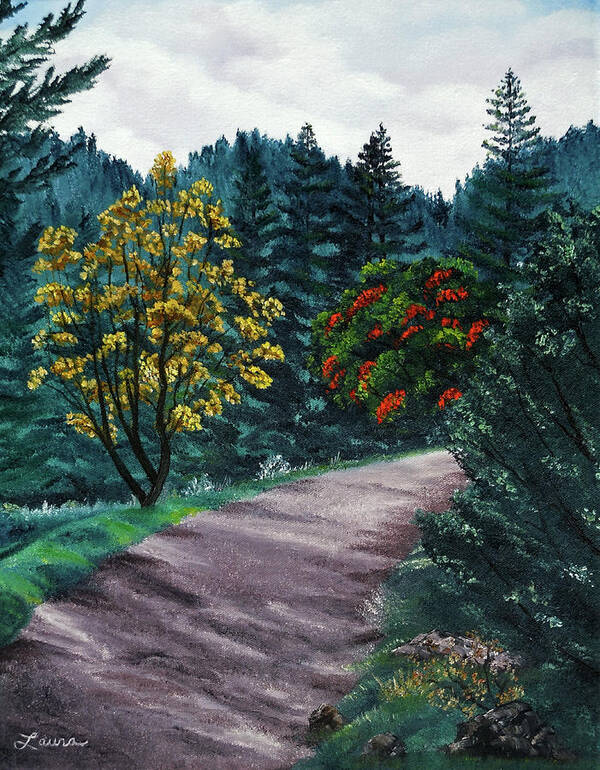 California Art Print featuring the painting Sanborn Trail by Laura Iverson