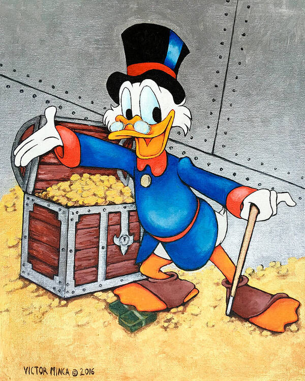 Scrooge Art Print featuring the painting Scrooge McDuck by Victor Minca
