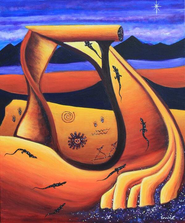 Symbolism Art Print featuring the painting Secrets of the Anasazi by Art Enrico