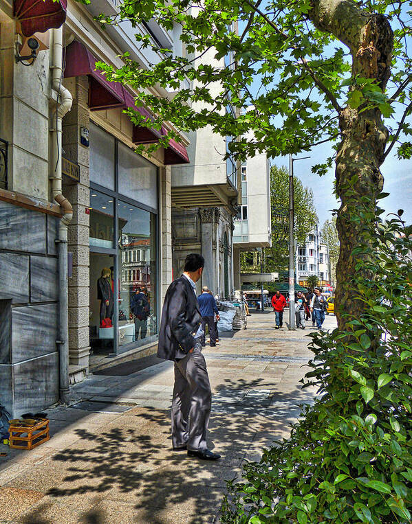 Shadows Art Print featuring the photograph Shadows on an Istanbul Street by Lois Johnson