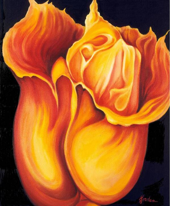 Surreal Tulip Art Print featuring the painting Singing Tulip by Jordana Sands