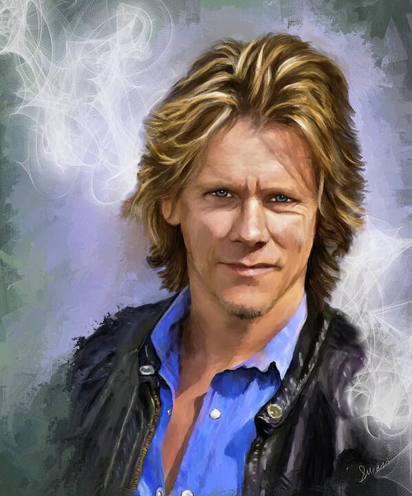 Kevin Bacon Art Print featuring the digital art Smoking Hot Bacon by Susan Kinney