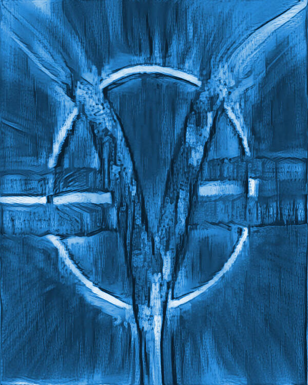 Janice Lohman Art Print featuring the digital art SOM Symbol - Blue C101 by Artistic Mystic