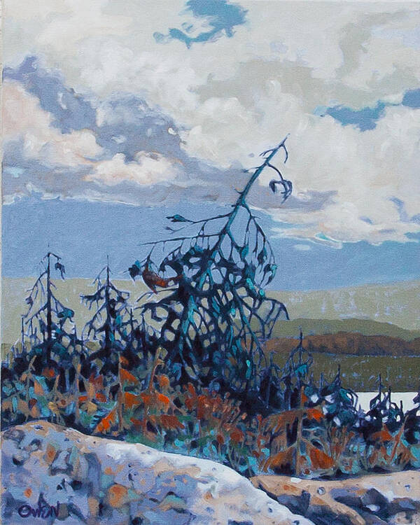 Oil On Canvas Landscape Painting Group Impressions Rocks Sea And Sky. Rob Owen Original Paintings Art Print featuring the painting Sooke Basin 5 by Rob Owen