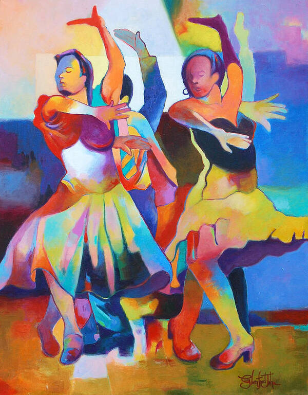 Women Art Print featuring the painting Spanish Harlem Dance by Glenford John