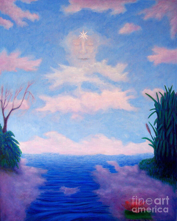 Buddha Art Print featuring the painting Spirit Of The Lake by Brian Commerford