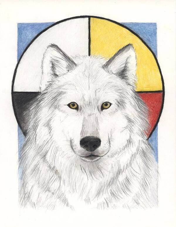 Wolf Art Print featuring the painting Spirit Wolf by Brandy Woods