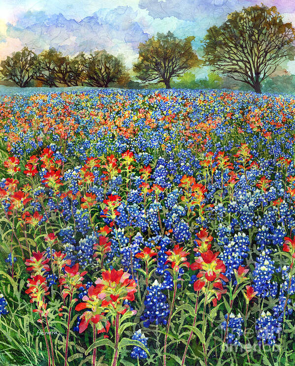 Wild Flower Art Print featuring the painting Spring Bliss by Hailey E Herrera