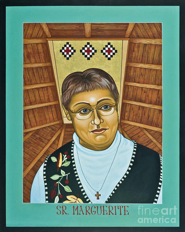 Sr. Marguerite Bartz Art Print featuring the painting Sr. Marguerite Bartz - LWMAB by Lewis Williams OFS