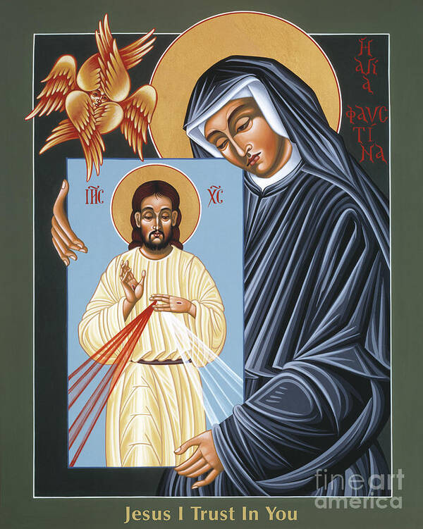 St Faustina Kowalska Apostle Of Divine Mercy Art Print featuring the painting St Faustina Kowalska Apostle of Divine Mercy 094 by William Hart McNichols
