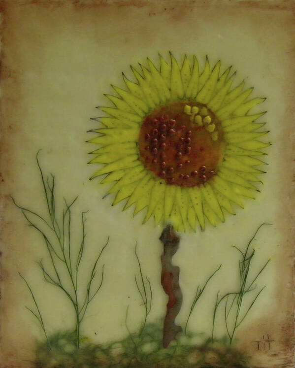 Sunflower Art Print featuring the painting Standing at Attention by Terry Honstead