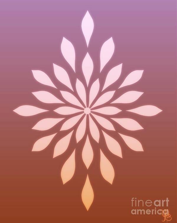 Ombre Art Print featuring the digital art Star Flower Ombre by Mindy Bench