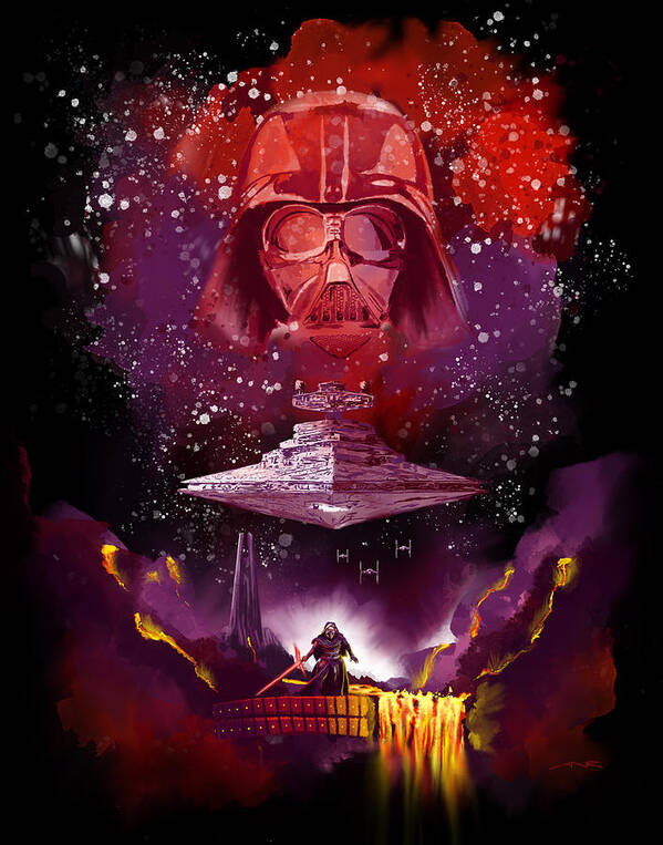 Star Art Print featuring the painting Star Wars - Legacy of the Empire by Nelson Ruger