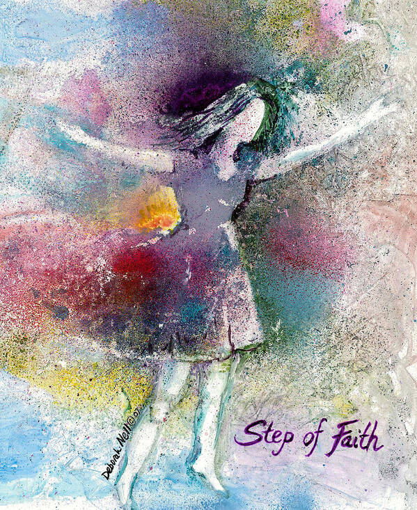 Woman Art Print featuring the painting Step Of Faith by Deborah Nell