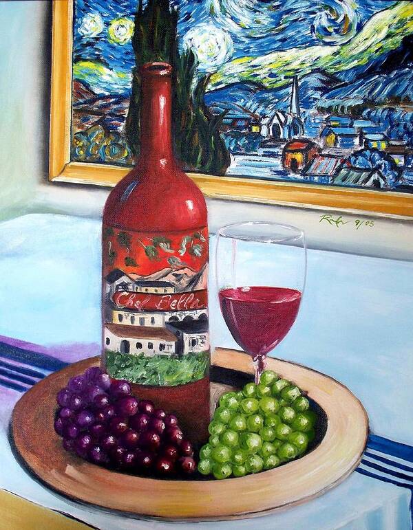 Art Art Print featuring the painting Still Life with Wine by RB McGrath