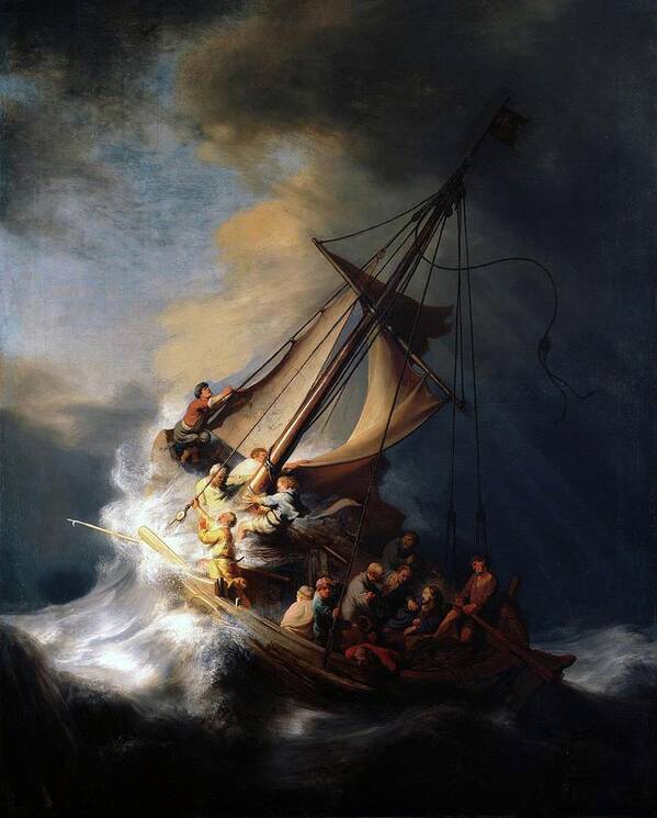 Rembrandt Art Print featuring the painting Storm on the Sea of Galilee by Rembrandt van Rijn