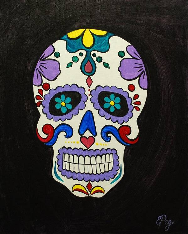 Sugar Skull Art Print featuring the painting Sugar Skull by Emily Page