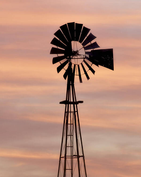 Kansas Art Print featuring the photograph Sunset and Windmill 06 by Rob Graham
